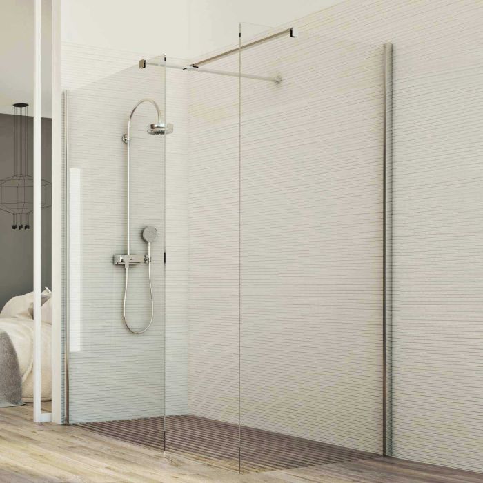 Shower enclosure screen 700x1600 MM in 8 mm clear glass mod. Walk In Corner H1980 main product photo