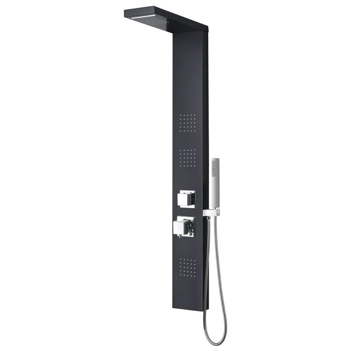 Colonna idromassaggio in alluminio nero 140x15 cm mod. Vittoria main product photo
