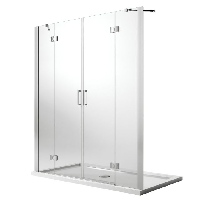 Porta Doccia 180CM H190 Vetro Trasparente con Easy-Clean mod. Flip Anta + Anta main product photo