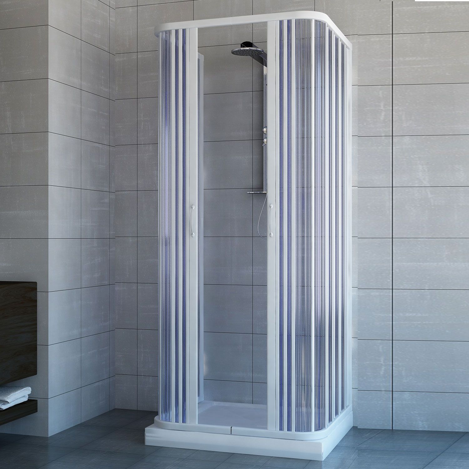 Three sided shower enclosure Shower Enclosure Bathroom