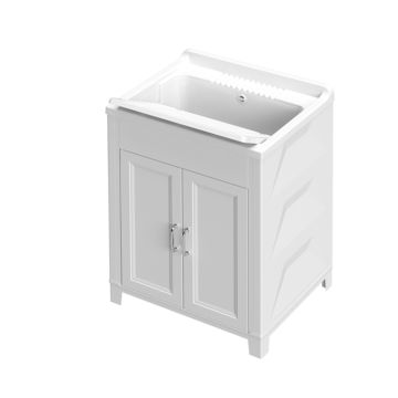 Indoor and outdoor bathroom furniture with 60x50 resin washbasin with washing board