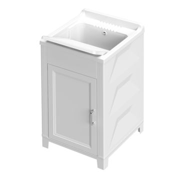 Indoor and outdoor bathroom furniture with 45x50 resin washbasin with washing board