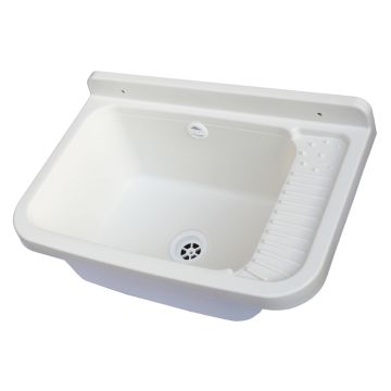 60 cm wall-mounted sink washbasin for outdoor use with soap dish shelf