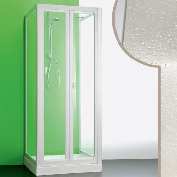 Acrylic 3-sided shower enclosure mod. Saturno with folding opening