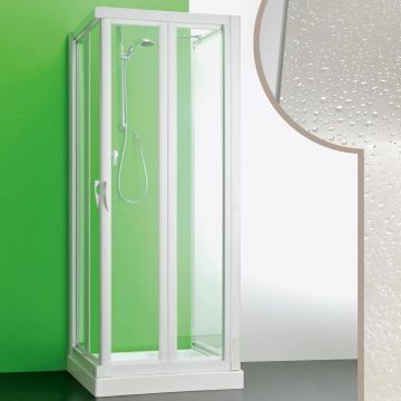 Acrylic 3-sided shower enclosure mod. Giove with folding opening