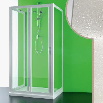 Acrylic 3-sided shower enclosure mod. Mercurio with side opening