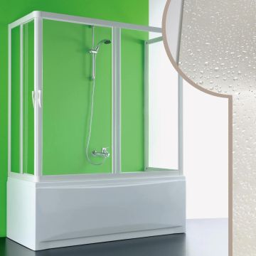 Acrylic 3-sided bath screen mod. Nettuno with central opening