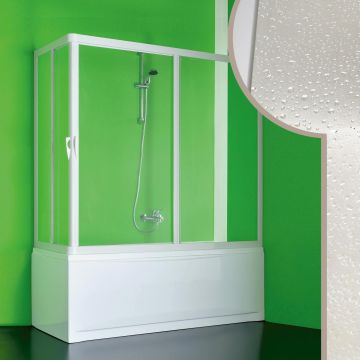 Acrylic bath screen mod. Nettuno with central opening
