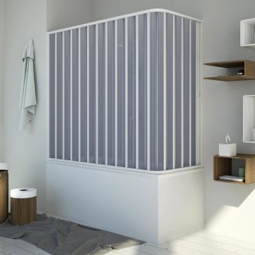 Bath screen in PVC mod. Santorini with side opening