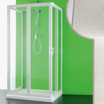 Acrylic 3-sided shower enclosure mod. Venere with central opening